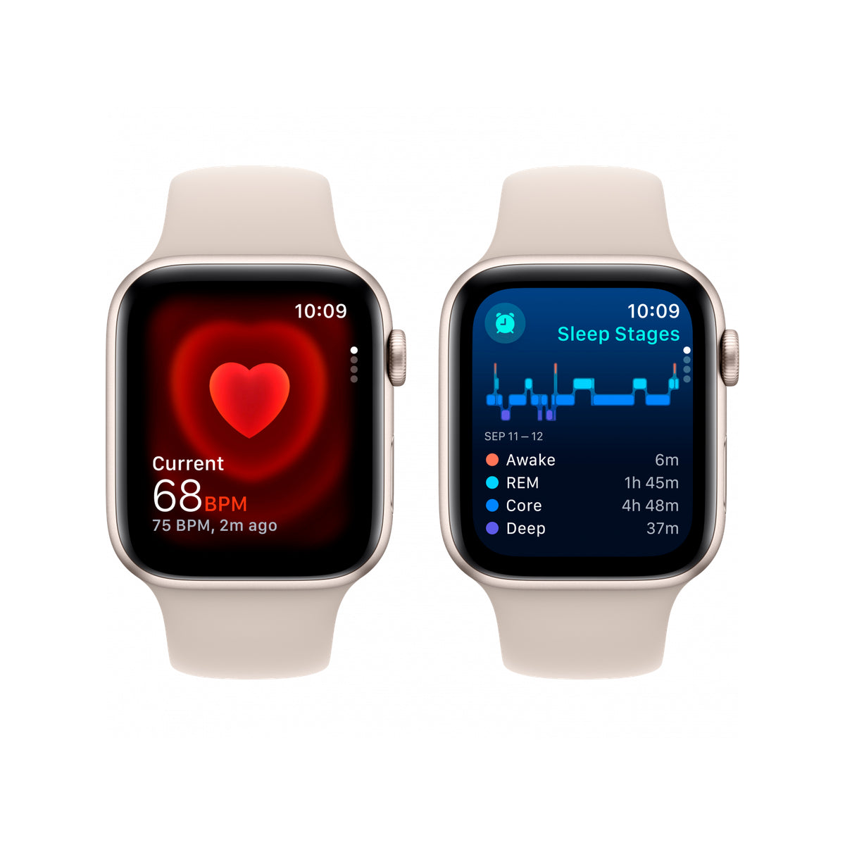 Apple Watch SE 44mm Starlight Aluminium z Sport Band S/M