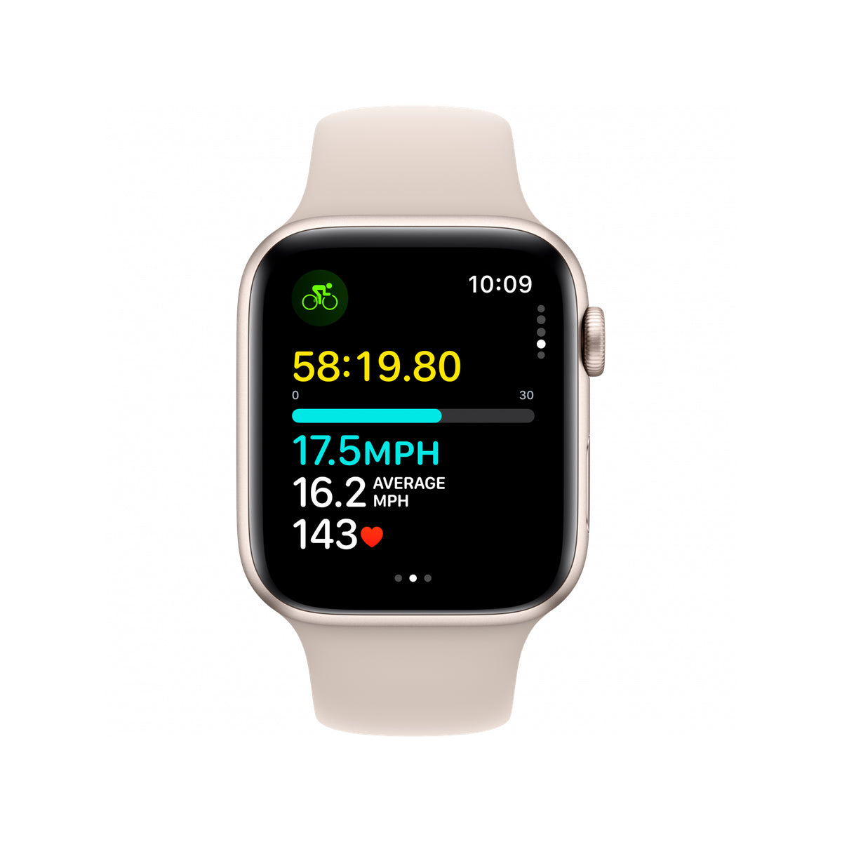 Apple Watch SE 44mm Starlight Aluminium z Sport Bandem S/M