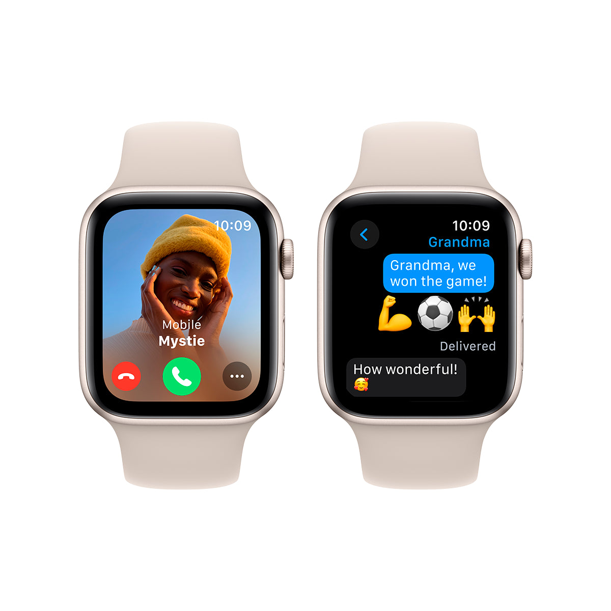 Apple Watch SE 44mm Starlight Aluminium Case z bandą S/M