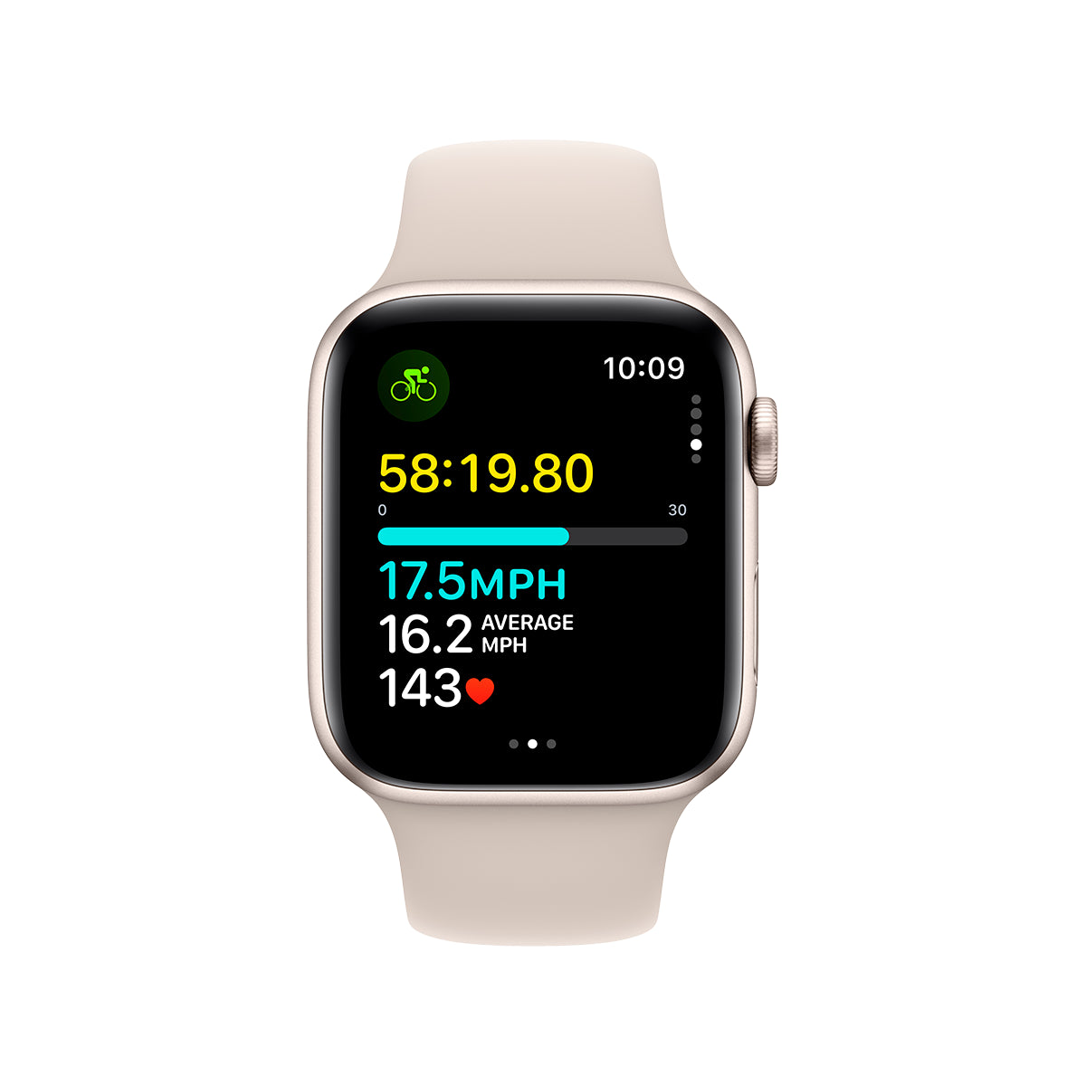 Apple Watch SE 44mm Starlight Aluminium Case z Sport Band S/M