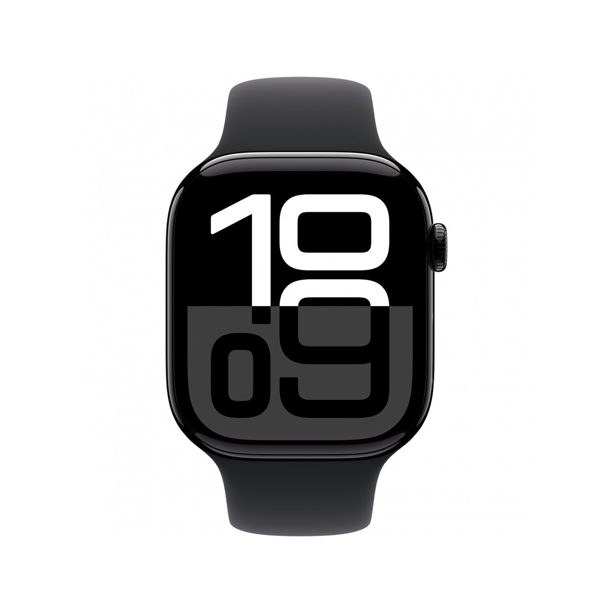 Apple Watch Series 10 GPS, czarna obudowa, czarny pasek.