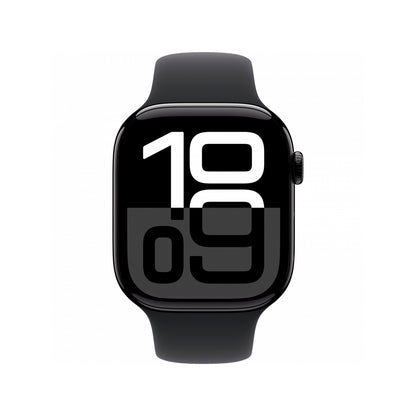 Apple Watch Series 10 GPS, czarna obudowa, czarny pasek.