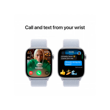 Apple Watch Series 10 GPS 42mm, srebrna aluminiowa obudowa.