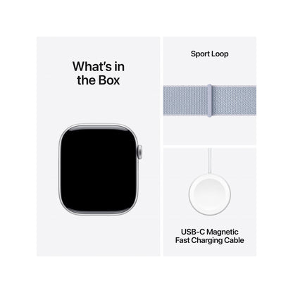 Apple Watch Series 10 GPS 42mm Silver z niebieskim paskiem