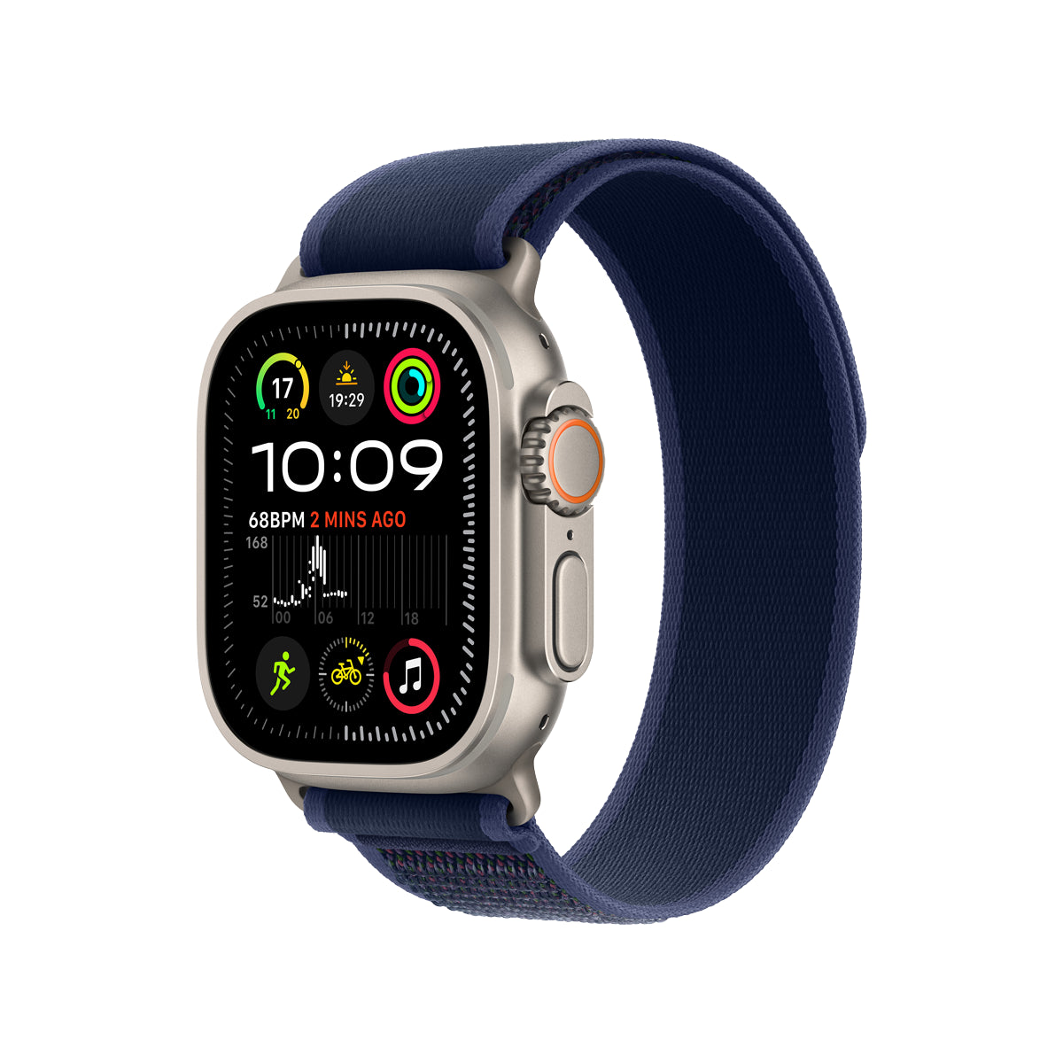 Apple Watch Ultra 2 2024 z niebieskim paskiem trailowym