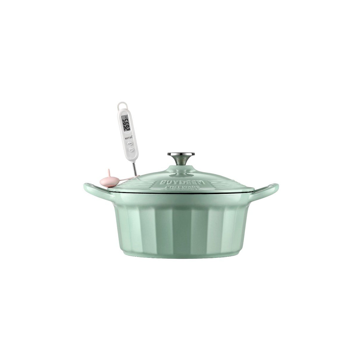 Emaliowane naczynie żeliwne BUYDEEM 39L Cozy Greenish (2)