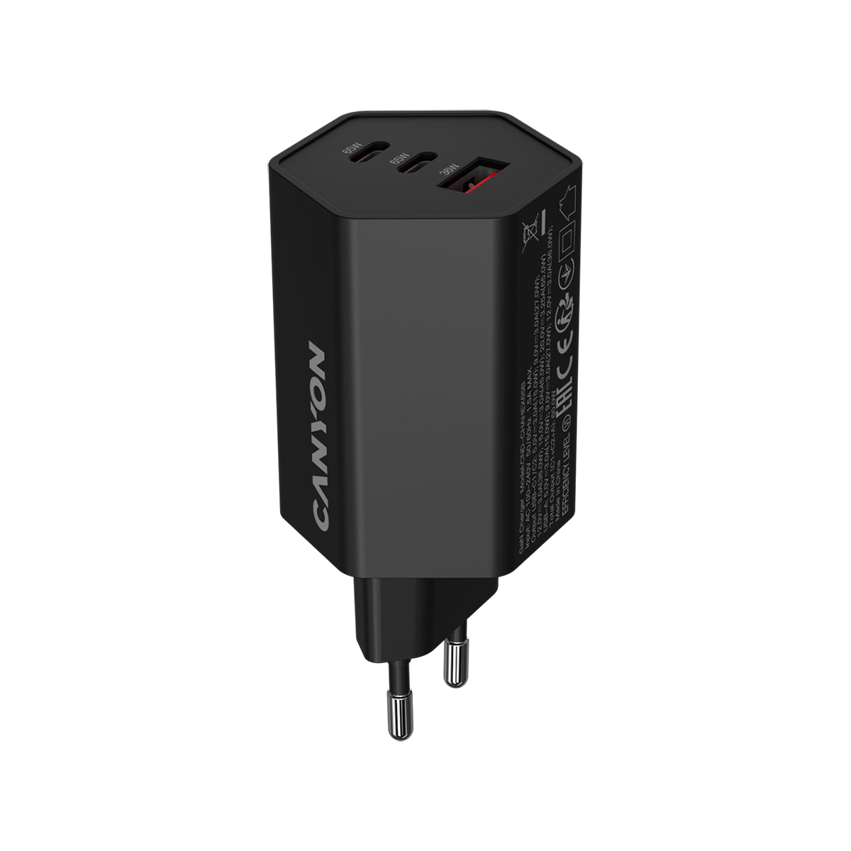 Ładowarka HEXAGON 65W GaN 2xPD 1xQC Czarna 1