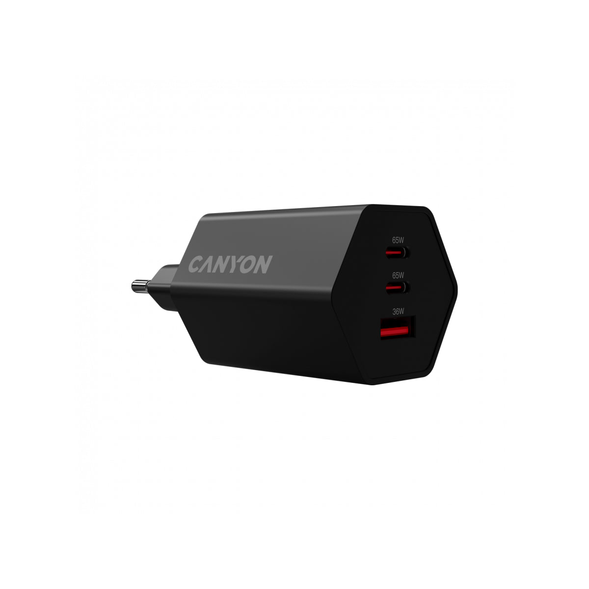 Ładowarka HEXAGON 65W GaN 2xPD 1xQC Czarna 2