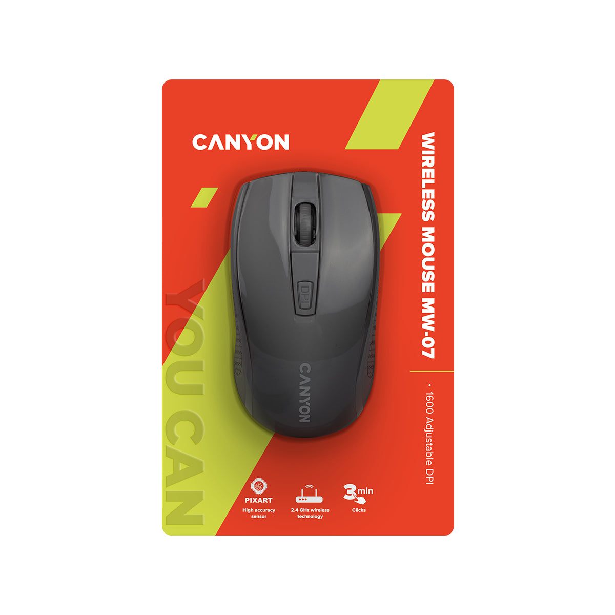 CANYON MW-7 Czarna mysz bezprzewodowa professional design (6)