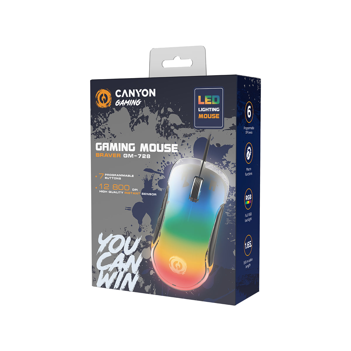 Mysz gamingowa CANYON Braver GM-728 LED czarna 7 przycisków (4)