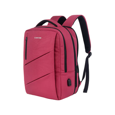 Plecak CANYON na laptopa 15.6'' różowy, USB (2)