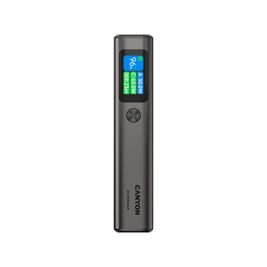 CANYON Powerbank OnPower 230 TFT 20000 mAh PD130W Ciemnoszary