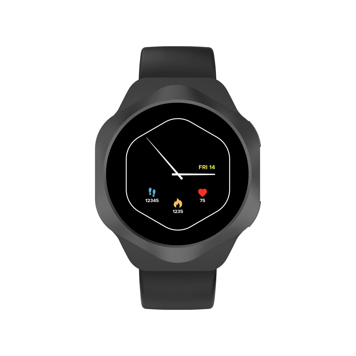 Czarny smartwatch Canyon Hexagon 88, rozmowy Bluetooth