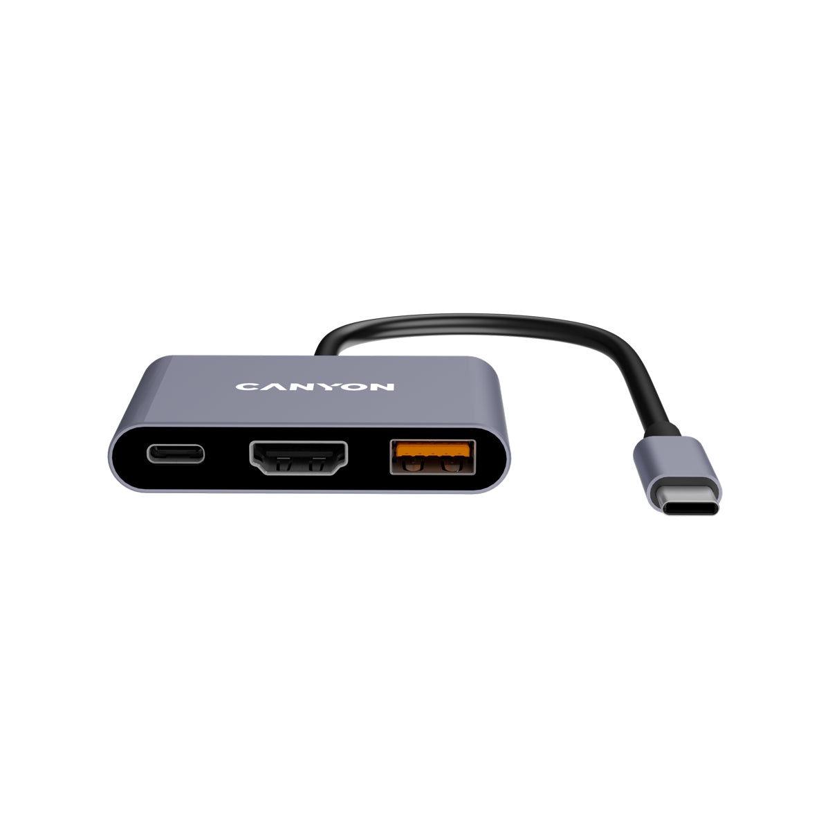 CANYON hub DS-4 3in1 USB-C w kolorze szarym (2)
