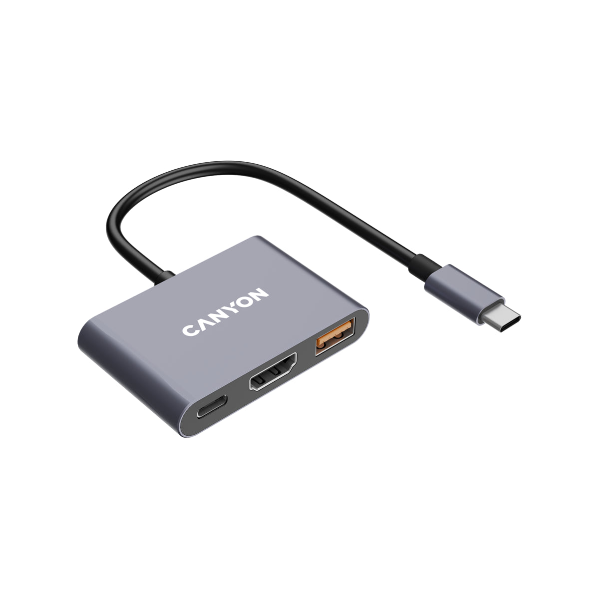 CANYON hub DS-4 3in1 USB-C w kolorze szarym (4)