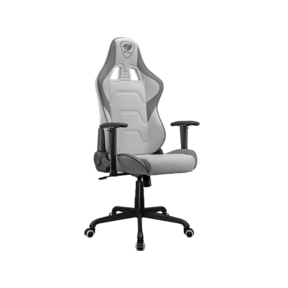 Fotel gamingowy COUGAR Armor Elite biało-szary, ergonomiczny design.