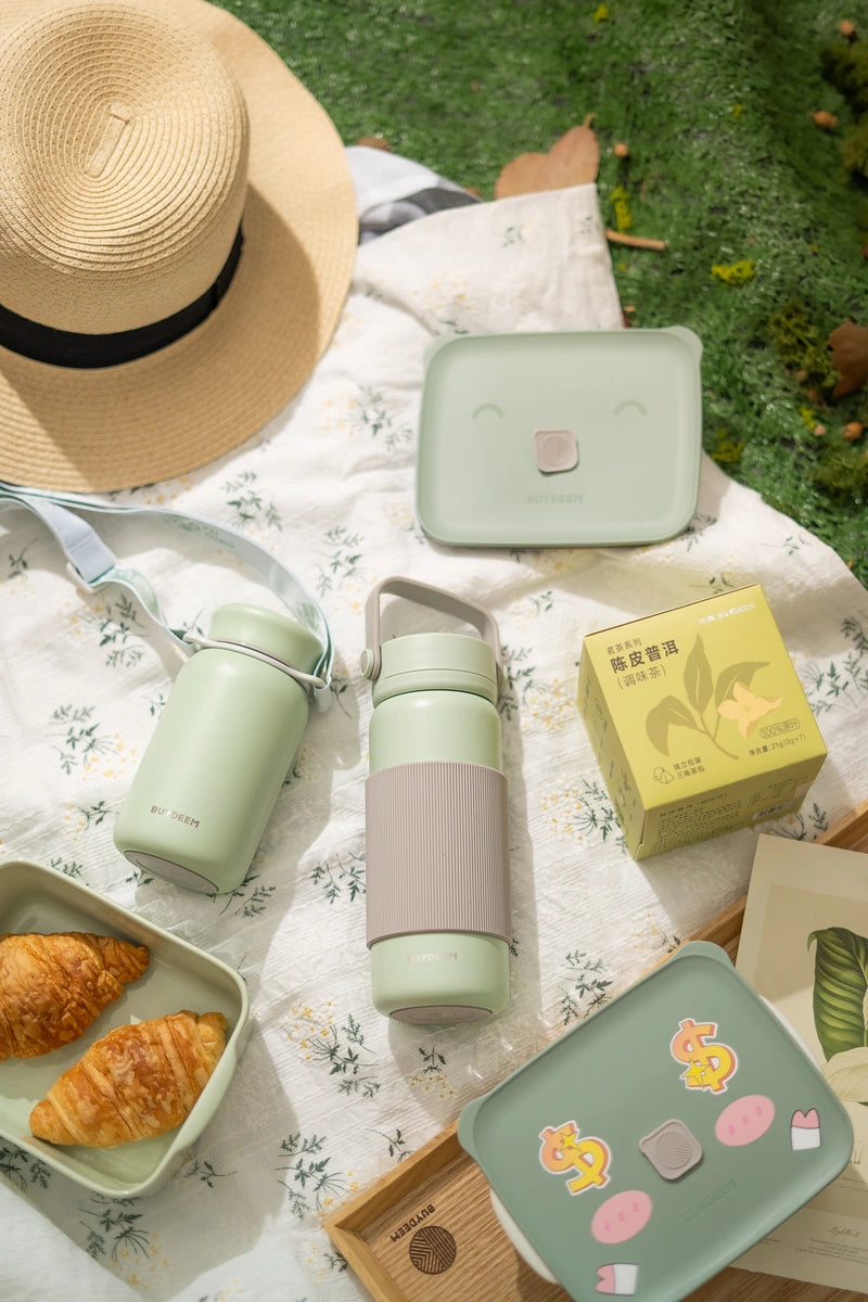 Termos BUYDEEM 400 ml z zaparzaczem Cozy Greenish 10
