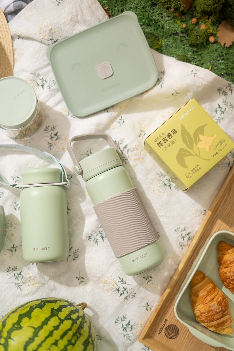 Termos BUYDEEM 400 ml z zaparzaczem Cozy Greenish 9