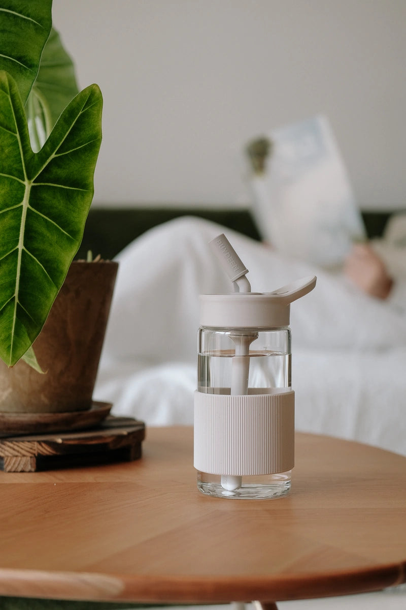 Szklana butelka BUYDEEM 500 ml z słomką Oats White 8