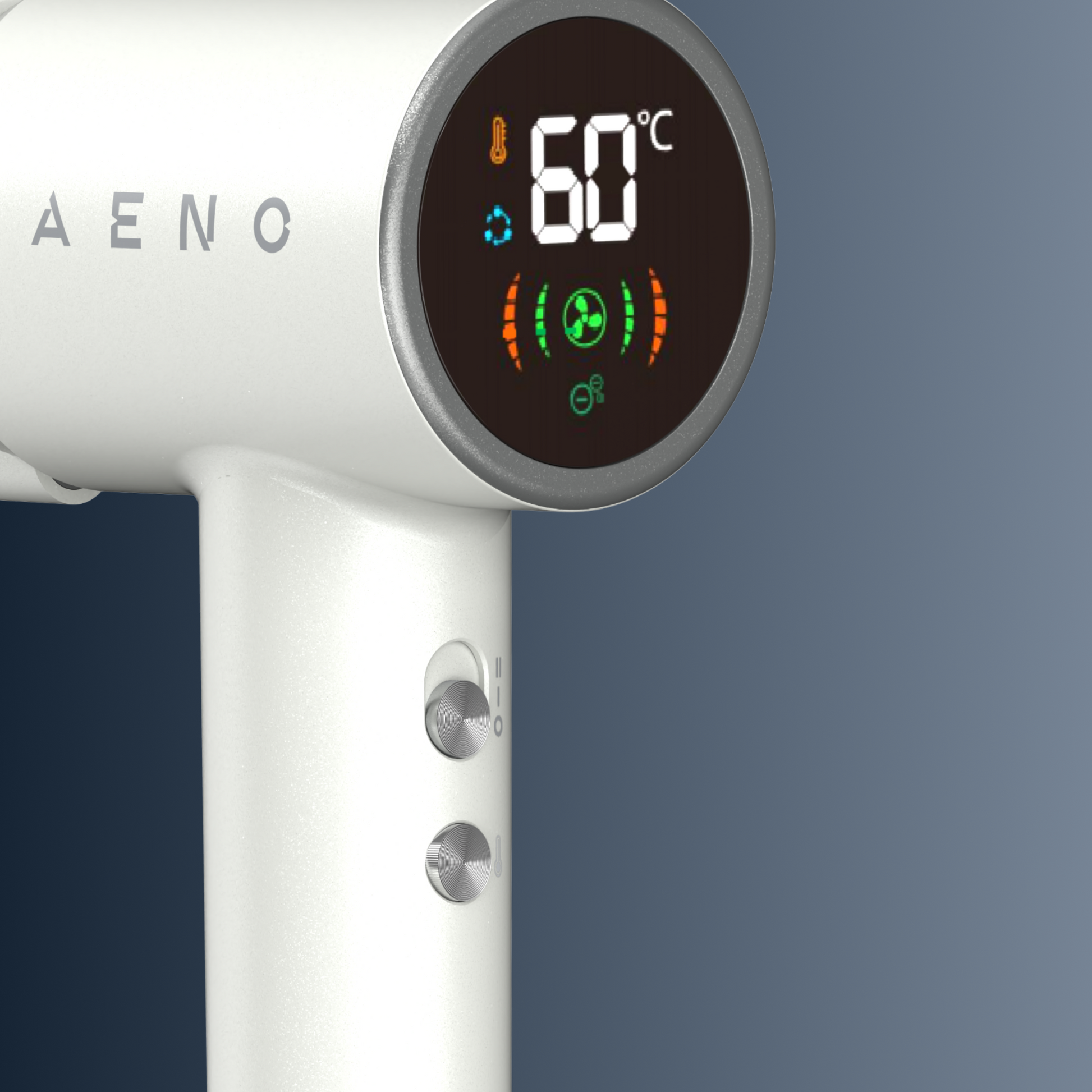 Biała suszarka AENO HD4 1500W, LCD, 6 trybów.