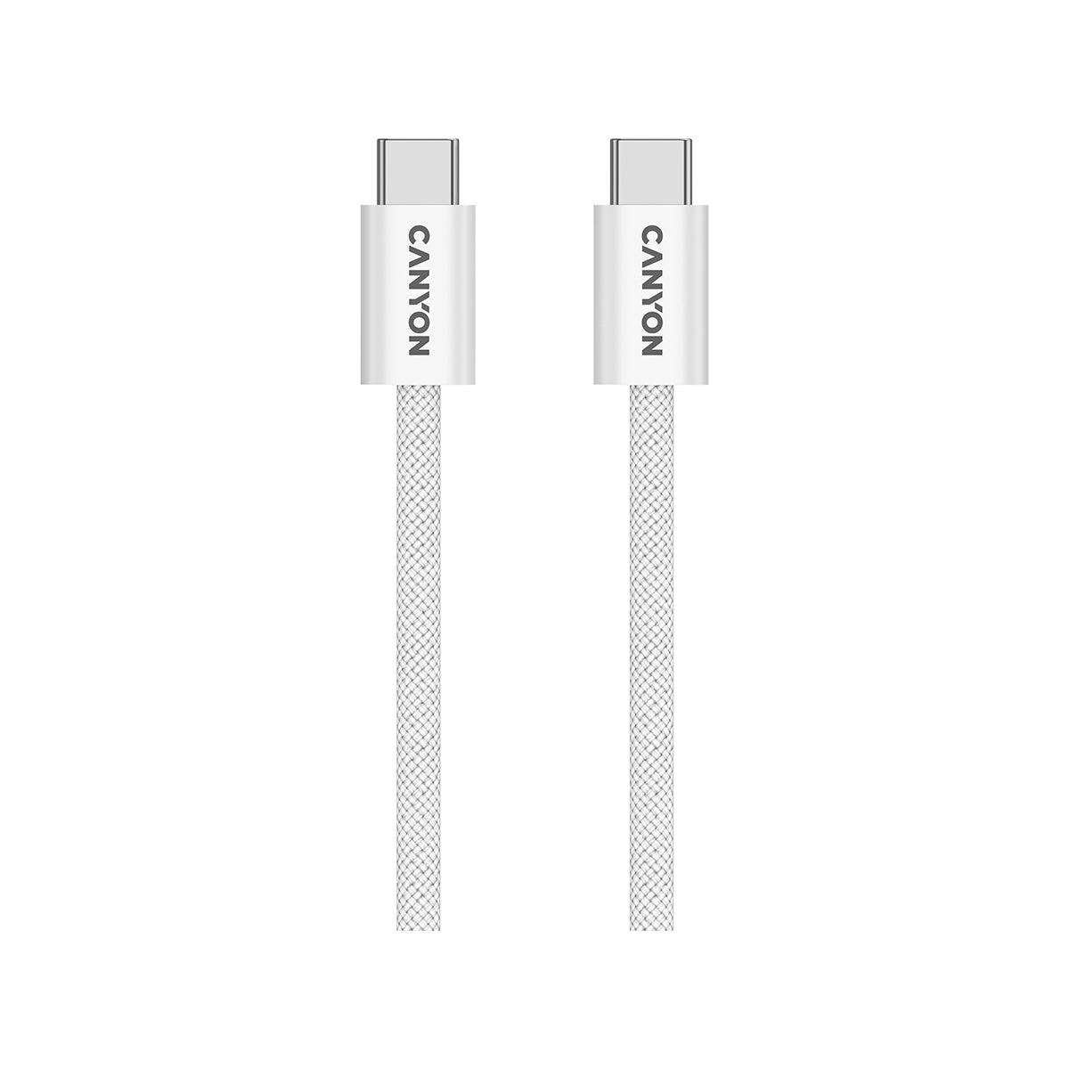 Kabel CANYON OnWire 60MG C-C 60W w kolorze białym, z końcówką USB-C 1