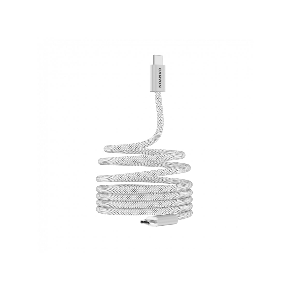 Kabel CANYON OnWire 60MG C-C 60W w kolorze białym, z końcówką USB-C 2