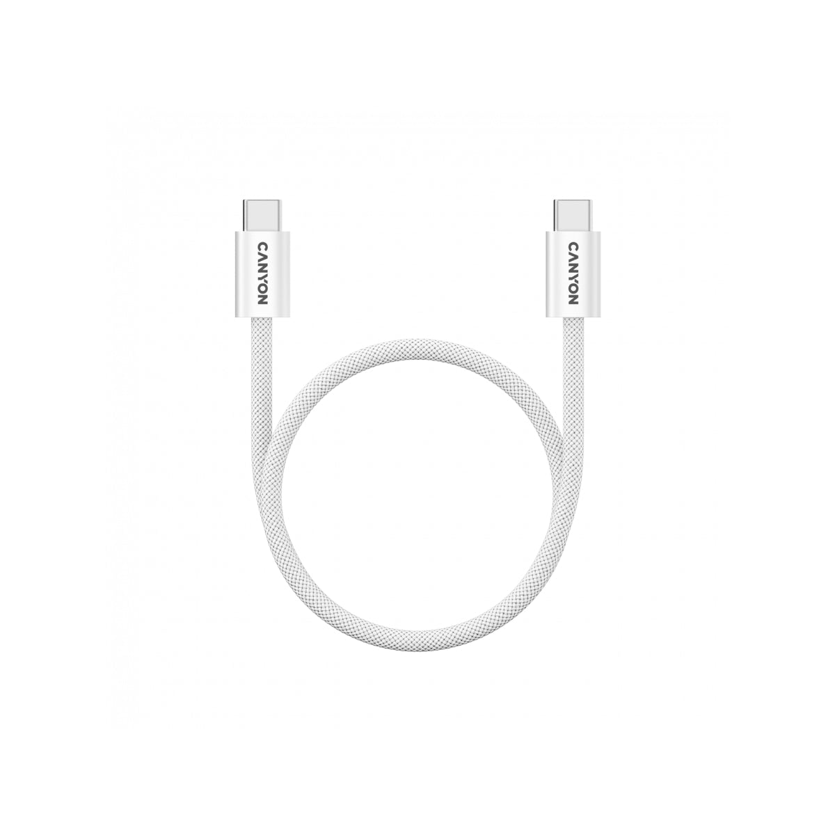 Kabel CANYON OnWire 60MG C-C 60W w kolorze białym, z końcówką USB-C 4