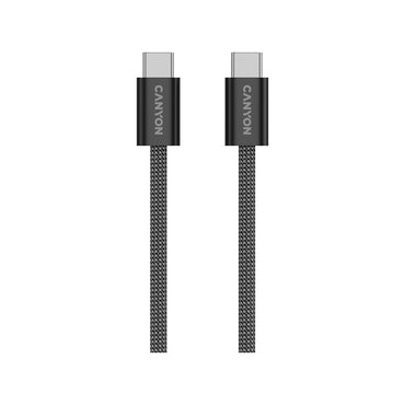 Kabel OnWire 60MG C-C 60W Canyon 1m Czarny - czarny kabel USB C do USB C, długość 1m, moc 60W 1