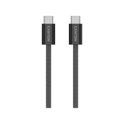 Kabel OnWire 60MG C-C 60W Canyon 1m Czarny - czarny kabel USB C do USB C, długość 1m, moc 60W 1
