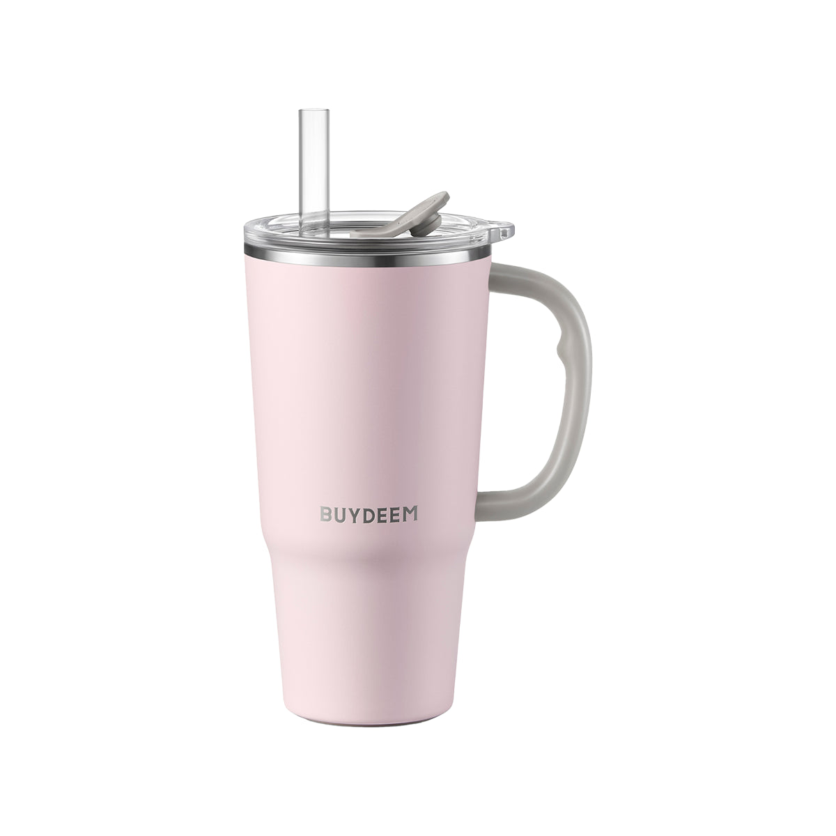 Kubek termiczny BUYDEEM DS57 różowy ze słomką 700 ml 1