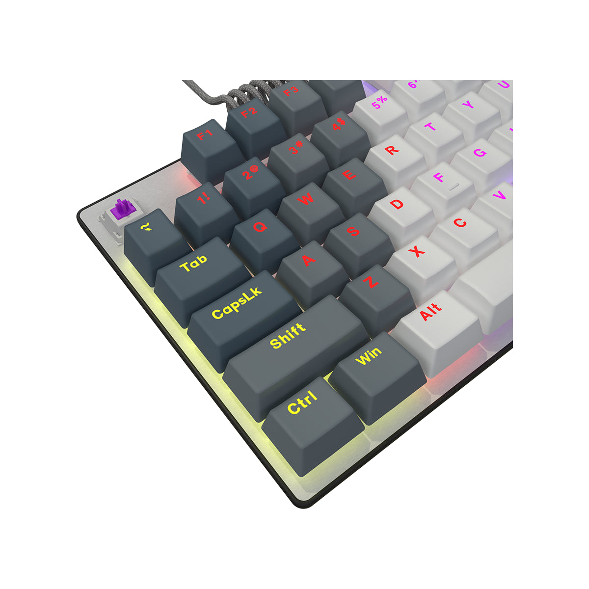 Klawiatura gamingowa LORGAR Azar 514 mechaniczna RGB biała (8)