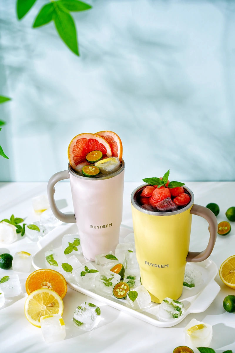 Kubek termiczny BUYDEEM DS57 różowy ze słomką 700 ml 11