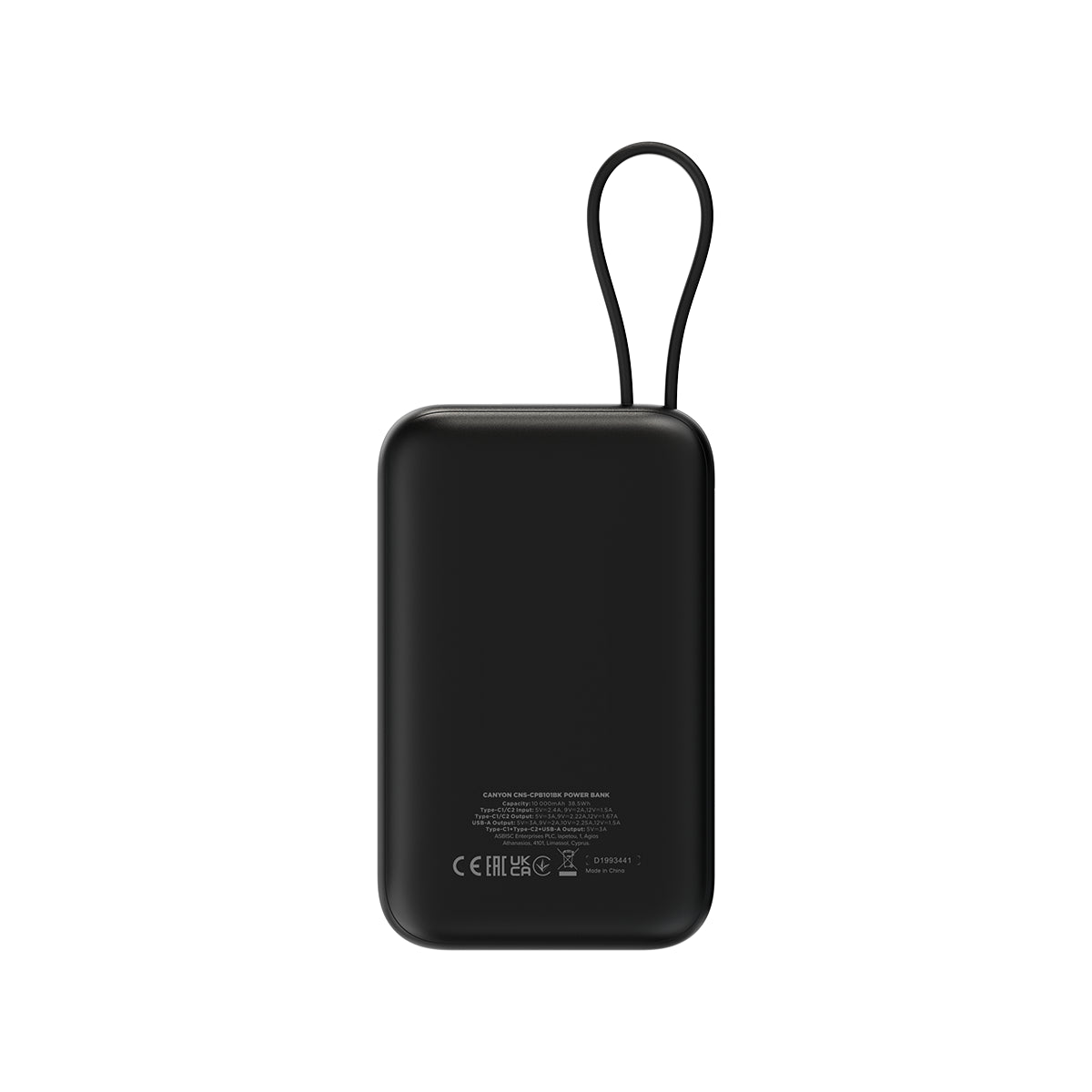 CANYON Powerbank OnPower 101 10000 mAh Czarny z kablem 4