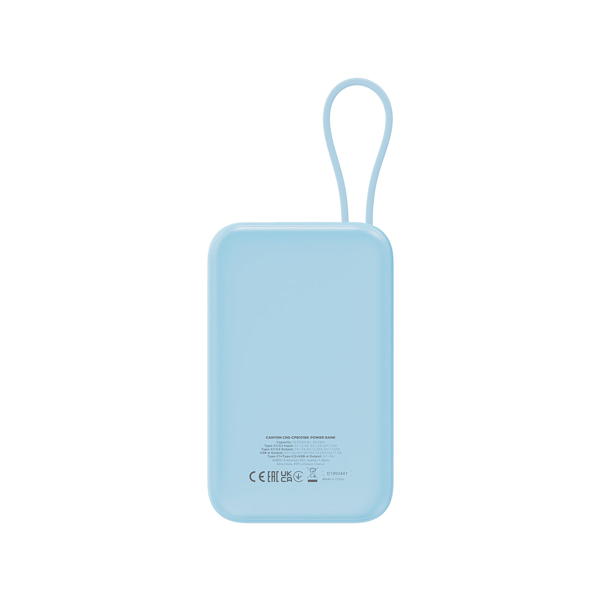 CANYON power bank OnPower 101 niebieski 10000 mAh PD225W 4