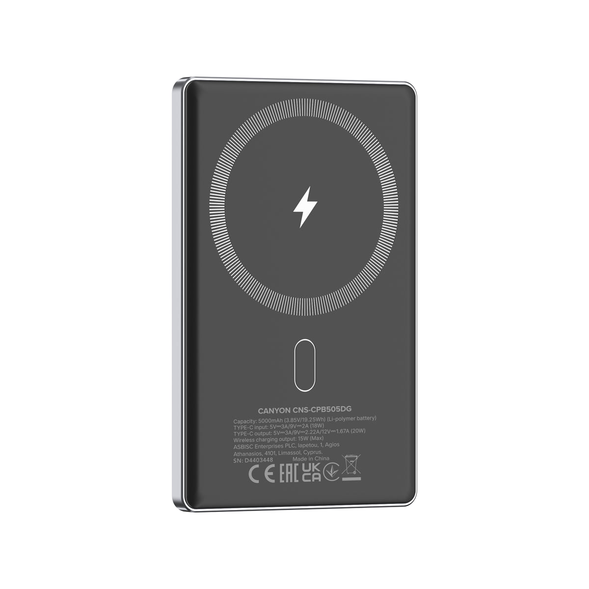 Powerbank CANYON OnPower 505 5000mAh PD20W Grafitowy 4