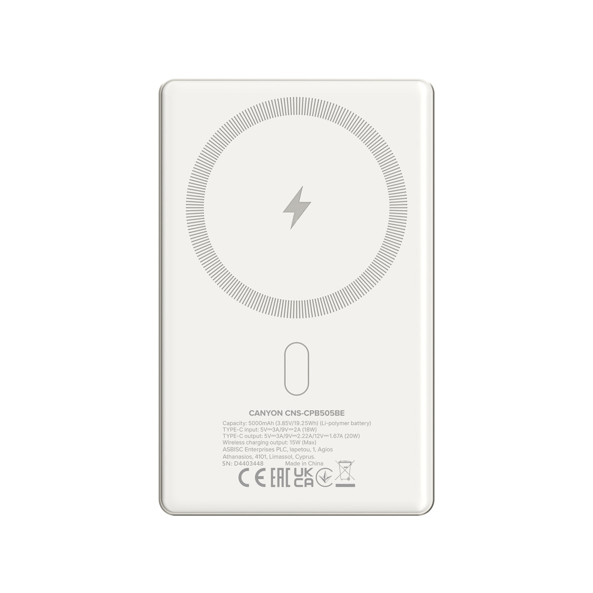 Powerbank CANYON OnPower 505 5000mAh PD20W Beżowy 3