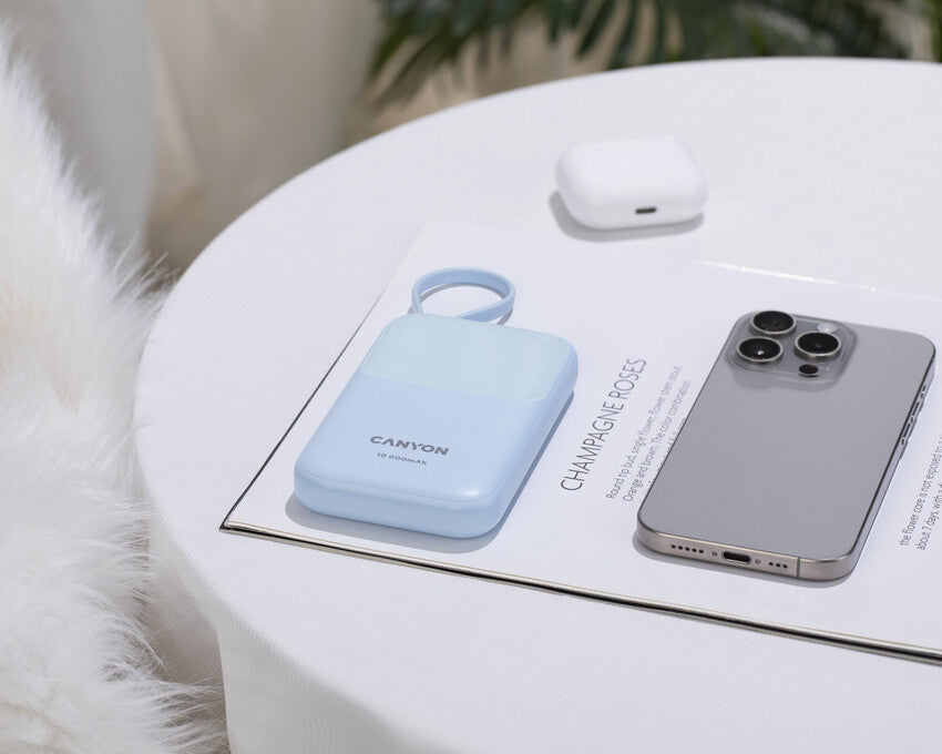 CANYON power bank OnPower 101 niebieski 10000 mAh PD225W 8