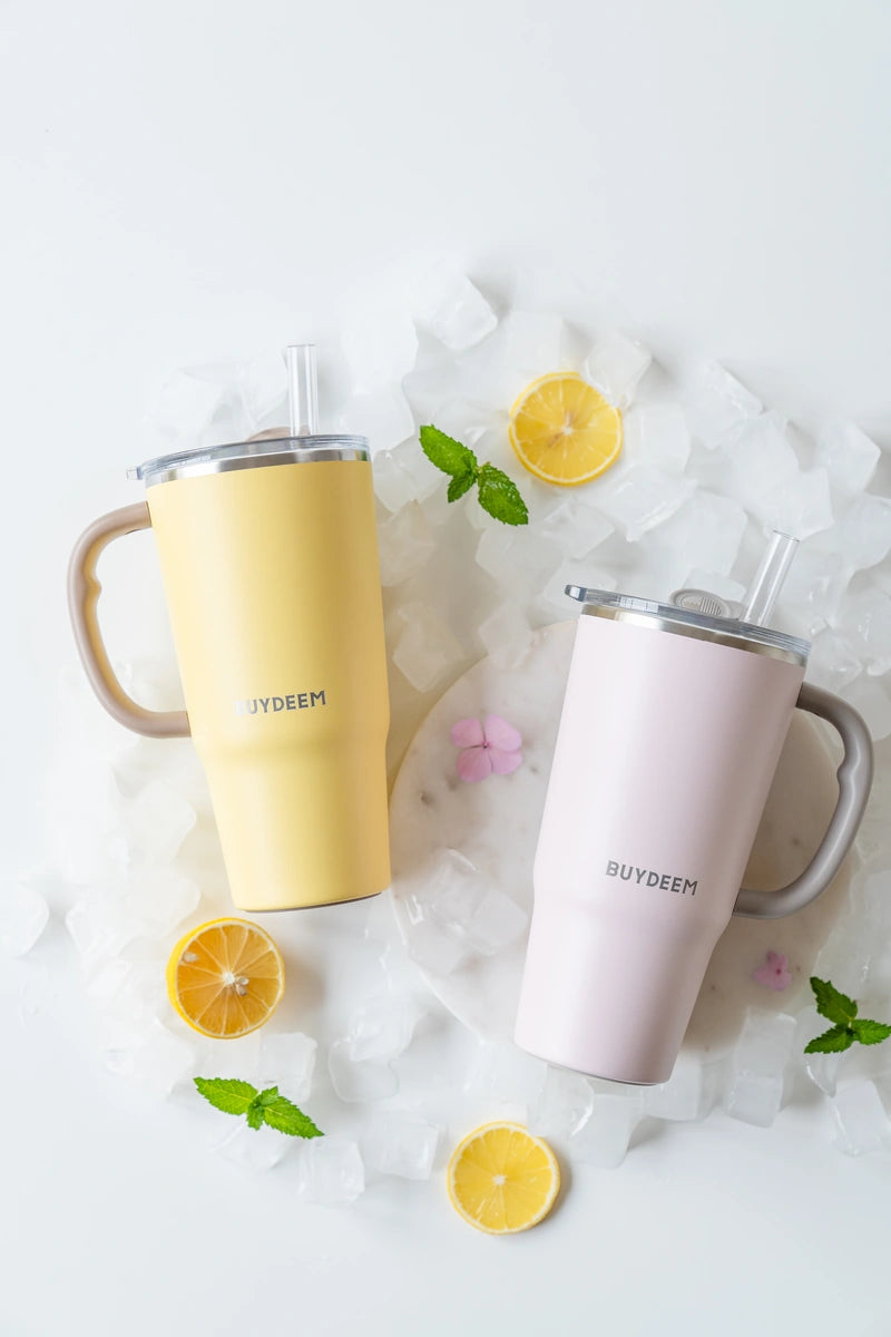 Kubek termiczny BUYDEEM DS57 różowy ze słomką 700 ml 15