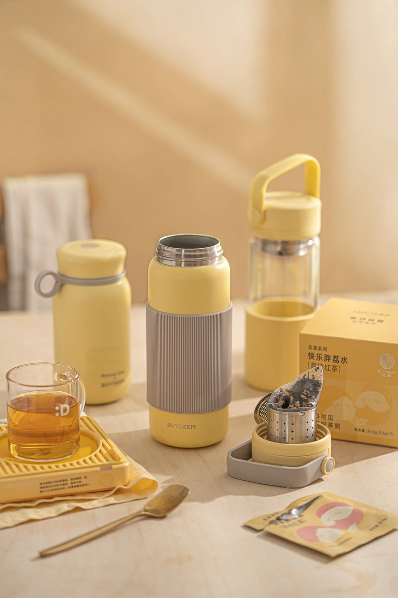 Termos z zaparzaczem Buydeem CD1011 400 ml Mellow Yellow